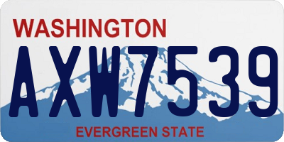 WA license plate AXW7539