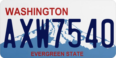 WA license plate AXW7540