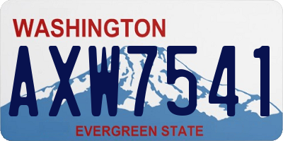 WA license plate AXW7541