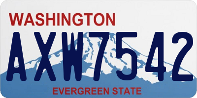 WA license plate AXW7542