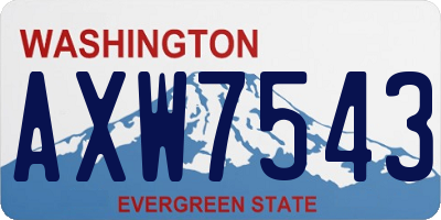 WA license plate AXW7543