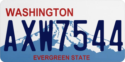 WA license plate AXW7544
