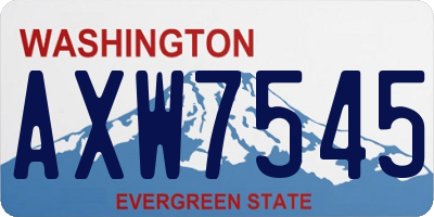 WA license plate AXW7545