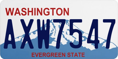 WA license plate AXW7547