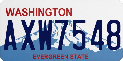 WA license plate AXW7548