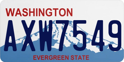 WA license plate AXW7549