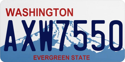 WA license plate AXW7550