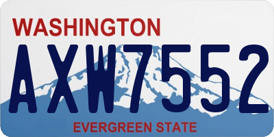 WA license plate AXW7552