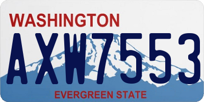WA license plate AXW7553