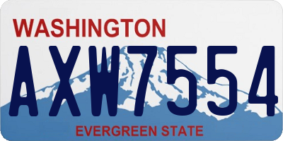 WA license plate AXW7554