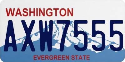 WA license plate AXW7555
