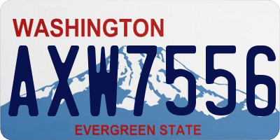 WA license plate AXW7556