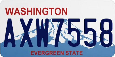 WA license plate AXW7558