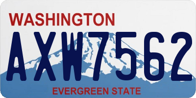 WA license plate AXW7562