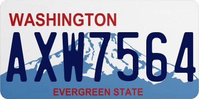 WA license plate AXW7564