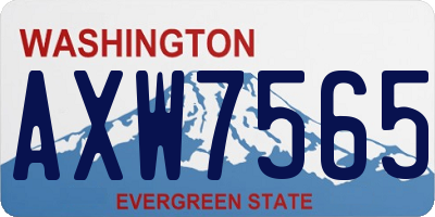 WA license plate AXW7565