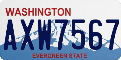 WA license plate AXW7567