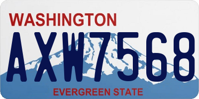 WA license plate AXW7568