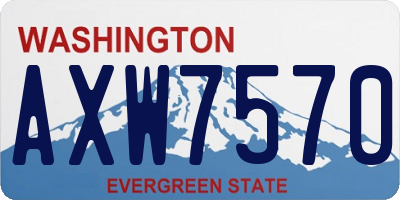 WA license plate AXW7570