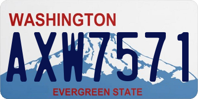 WA license plate AXW7571