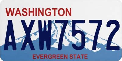WA license plate AXW7572