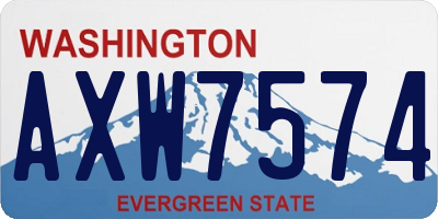 WA license plate AXW7574