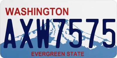 WA license plate AXW7575