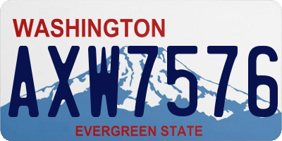 WA license plate AXW7576