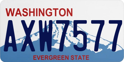 WA license plate AXW7577