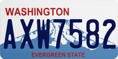 WA license plate AXW7582