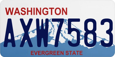 WA license plate AXW7583