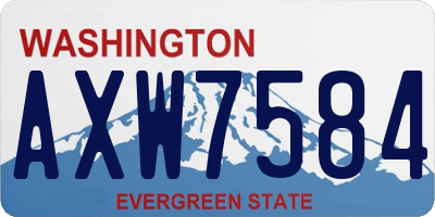 WA license plate AXW7584