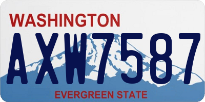 WA license plate AXW7587