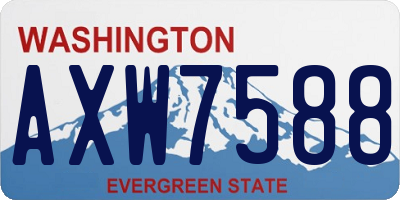 WA license plate AXW7588