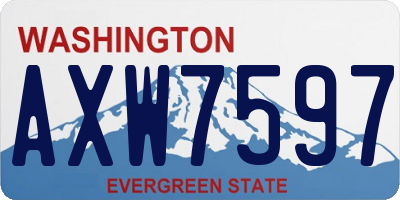 WA license plate AXW7597