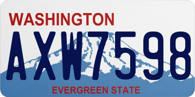 WA license plate AXW7598