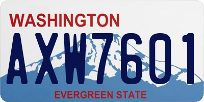 WA license plate AXW7601