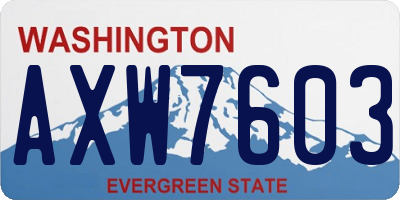 WA license plate AXW7603