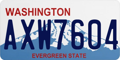 WA license plate AXW7604