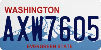 WA license plate AXW7605