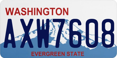 WA license plate AXW7608