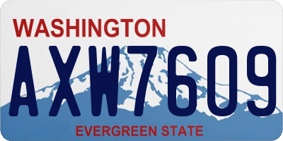 WA license plate AXW7609
