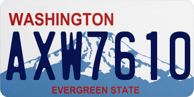 WA license plate AXW7610