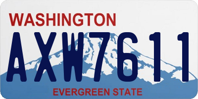 WA license plate AXW7611