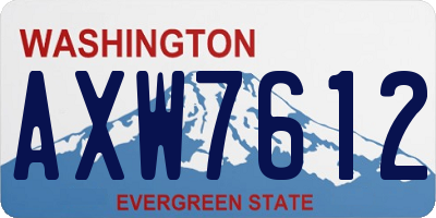 WA license plate AXW7612