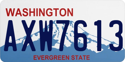 WA license plate AXW7613