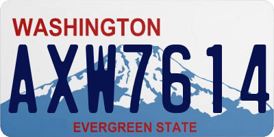 WA license plate AXW7614
