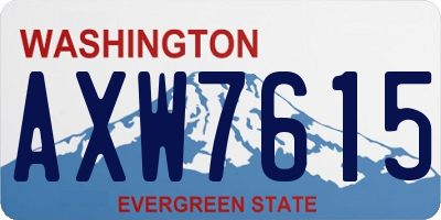 WA license plate AXW7615