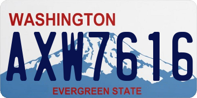 WA license plate AXW7616