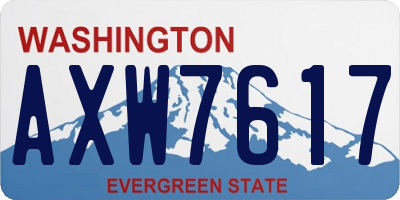 WA license plate AXW7617
